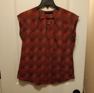 The Limited Blouse, Excellent Condition, Burnt Orange Patterned, Medium